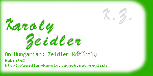karoly zeidler business card